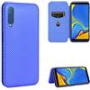 ZORSOME Custodia a portafoglio per Samsung Galaxy A7 2018/A750, in fibra di carbonio PU + TPU, custodia ibrida antiurto a portafoglio con cinturino, cavalletto