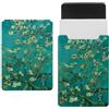 Eslifey Custodia sottile in pelle per laptop da 13 pollici con chiusura magnetica, custodia in pelle in microfibra con mandorlo in fiore