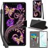 PHINIENLAND Cover per Samsung Galaxy Note 10 Plus Case PU Pelle Custodia [Kickstand] [Chiusura magnetica] [Slot per Schede], Portafoglio Flip Custodia per Samsung Note 10 Plus,Farfalla dorata