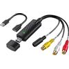 VIXLW Scheda di acquisizione, dispositivo USB per scheda di acquisizione video, convertitore audio video Grabber per RCA a USB-Convertire VHS Mini DV VCR Hi8 DVD a digitale, per PC, TV, lettore a nastro