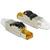 DeLOCK 86285 RJ45 Nero, Argento, Trasparente, Giallo cavo di collegamento
