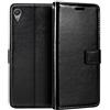 Shantime Custodia Portafoglio in Pelle PU Compatibile con Sony Xperia X F5121, Cover con Chiusura Magnetica, Tasche per Carte e Funzione Stand (Nero)