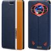 Shantime Custodia Flip in Pelle PU Bicolore con Chiusura Magnetica Invisibile Compatibile con Doogee S200 Plus, Cover Elegante e Protettiva (Blu)