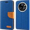 Shantime Custodia Portafoglio Flip in Tessuto Oxford Compatibile con Oukitel WP55 Pro 5G, Cover Protettiva Magnetica con Slot Carte e Supporto(Blu)