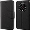 Shantime Custodia Portafoglio Flip in Tessuto Oxford Compatibile con Ulefone Armor X32 Pro 5G, Cover Protettiva Magnetica con Slot Carte e Supporto(Nero)