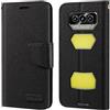 Shantime Custodia Portafoglio Flip in Tessuto Oxford Compatibile con Doogee V Max S 5G, Cover Protettiva Magnetica con Slot Carte e Supporto(Nero)