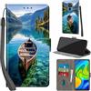 Haninsuze Cover per Xiaomi Redmi 10X 4G/ Note 9 Custodia Cover Pelle Libro Portafoglio con Porta Carte Magnetica Protezione Antiurto Cuoio Flip Case Custodia Cover per Redmi 10X 4G, barca