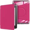 WUUAIR Custodia magnetica staccabile girevole a 360° con supporto e accensione e spegnimento automatico per Paperwhite 5/6/7a generazione da 6 (2012/2013/2015), cover posteriore trasparente, lampone