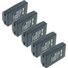 vhbw 5x batteria compatibile con Datalogic Skorpio X4, Skorpio X3 lettore di codici a barre, POS (5200mAh, 3,7V, Li-Ion)