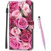 MadBee Custodia Compatibile con Samsung Galaxy A13 4G, Portafoglio Creativo Colorato Libro Pelle PU Flip Caso Magnetica Supporto Cover per Samsung Galaxy A13 4G (Rosa B)