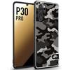 CUSTOMIZZA - Custodia cover nera morbida in tpu compatibile per Huawei P30 PRO camouflage mimetico militare nero black grigio