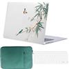 FFBOFFC Cover per MacBook Air 13 Pollici 2020 2019 2018 Modello A2337 A2179 A1932 M1 Chip Touch ID, Plastica Custodia Rigida Protettiva & Copritastiera & Borsa, Foresta di uccelli