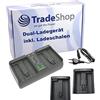 Trade-Shop Caricatore a doppio canale con base di ricarica, cavo di alimentazione compatibile con Nikon EN-EL18, EN-EL4, LP-E4 sostituisce MH-26, MH-26A, MH-26aAK, MH-33