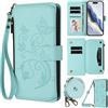 Ymyhyuxi Custodie in pelle a libro per Samsung Galaxy A10, cover business con porta carte, borsa per telefono a doppio strato con scomparti di archiviazione, coperture con stampa a forma di farfalla e