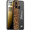 CUSTOMIZZA - Custodia cover nera morbida in tpu compatibile per Xiaomi Redmi 11A - 12C custom nome scritta leopardato maculato donna marrone leopard