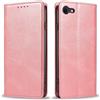 Mixroom - Custodia Cover Case a Libro Rosa per iPhone SE 2020 con Stand in Ecopelle Chiusura Magnetica Formato Portafoglio Parte Interna in TPU Morbida con Bordi Piatti