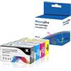 Woungzha Cartuccia d'inchiostro compatibile SJIC22P Pigment ricambio per Epson TM-C3500 Color Works C3500 C3510 C3520 Printer 4PK