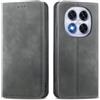 MOJIA Cover per Xiaomi Redmi Note 14 PRO 5G / Poco X7 5G, Custodia Folio Portafoglio in Pelle PU [Chiusura Magnetica], Case a Libro con Guscio Interno in TPU, Supporto per Carte.. Grigio