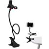 YNPQTDS Supporto per telefono da letto regolabile con clip, supporto per telefono a collo d'oca regolabile, supporto per telefono cellulare pigro a braccio lungo, supporto per telefono cellulare pigro
