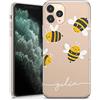 TULLUN Custodia personalizzata per iPhone 14, in morbido gel trasparente, con api, stile individuale, nome e testo