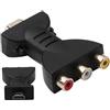 XJKLBYQ Convertitore da HDMI a AV, convertitore HDMI giallo bianco rosso su AV, adattatore convertitore audio video