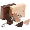 Anloter Due Pezzi Chiavetta USB 3.0 da 32GB a Forma di Cuore in Legno di Noce Unità Flash Drive Memoria USB Pen Drive Con Scatola (32GB, USB3.0)