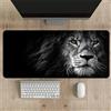 Treer Tappetino Mouse XXL/XL, Tappetino Scrivania Gaming Grande Mouse Pad con Base Antiscivolo Tappeto Scrivania con Bordi Cuciti per Computer, PC, Laptop (Leone nero,400 * 800 * 3mm)