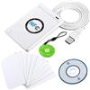 Luxtech ACR122U NFC Reader + SDK + 10 MIFARE Scheda USB IC + 1 MF Keychain Card Lettore e Scrittore Smart Card Senza Contatto Collegato al PC (13 Pezzi)