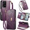 Fertuo Cover per Realme C75 / C71 / Realme 14x 5G, Fiori Custodia a Libro Portafoglio Antiurto in Pelle PU Flip Case Interna Silicone con Porta Carte, Supporto, Chiusura Magnetica e Cinturino, Viola