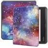 GIOPUEY Cover Compatibile con Kobo Libra Colour, Flip Pelle Custodia, PU Pelle + Morbida TPU Custodia, Auto Sleep/Wake, Protezione a 360° Case - galassia