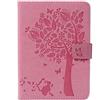 Saturcase - Custodia per Amazon Kindle Paperwhite 1, 2, 3, 4, con goffratura, in pelle PU, con chiusura magnetica, supporto e scomparti per carte di credito, per Amazon Kindle Paperwhite 1 2 3 4 rosa