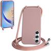 WenBaby Cover Compatible con Samsung Galaxy A55 5G,Cellulare Girocollo Custodia con Cordino TPU Corda Silicone Case Bumper per Samsung Galaxy A55 5G Custodia, Rosa sabbia