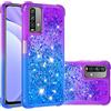 SIMao Silicone Custodia per Xiaomi Poco M3/ Redmi 9T Cover Glitter Liquido Floating Sabbie Mobili Custodia Morbido TPU Silicone Case Antiurto Cover Brillantini Liquido Quicksand Pendenza Custodia