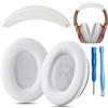 AHG Accessory House Global AHG QC35 - Kit di cuscinetti auricolari e cuscinetti per archetto, compatibili con cuffie Bose QuietComfort 35 ii/QC35 (bianco). Design ad archetto di alta qualità, montaggio fai da te senza cuciture