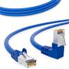 HB-Digital - Cavo di rete LAN a 90° con connettore RJ45 maschio, in rame, cat. 6, professionale, S/FTP PIMF LSZH, senza alogeni, conforme alla normativa RoHS, AWG 27/7, patch Ethernet 5m Blu