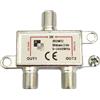 Generico MERCATO ELETTRICO distributore SAT BK a 2 vie - Ripartitore di segnale TV - Distributore satellitare per TV e radio - Splitter, HDTV/UHD 4K, DVB-S/S2, DVB-T/T2, DVB-C/C2 2 uscite