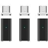 N. NETDOT NetDot Gen10 - Convertitore magnetico per adattatore da USB-C a USB-C a USB-C compatibile con smartphone di tipo c (confezione da 3 nero)