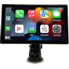 Goshyda Lettore MP5 Bluetooth Audio Stereo per Auto da 9, Radio Multimediale FM per Auto Touch Screen 1024 X 600 IPS, con Telecamera di Backup a 12 LED, Supporto per Carplay per Android