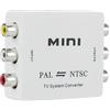 NATEFEMIN Convertitore da NTSC a PAL, PAL a NTSC, adattatore audio video per supportare console di gioco per PC, laptop, VHS, VCR, DVD, TV STB