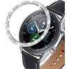 DEALELE Cassa Compatibile con Samsung Galaxy Watch 3 (41mm), Bling Strass Diamante Acciaio Inossidabile Metallo Anti-collisione Bezel Ring Cover Anello Lunetta Copertura, Argento