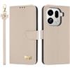 TAUYN Custodia per Oppo Find X9 Pro, PU Pelle Flip Cover Antiurto TPU Custodie, Slot per Schede & Supporto Funzione, con Cordino -Albicocca