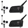 EJEAS V6 Pro 1200M Impermeabile Interfono Moto, Moto Auricolare Bluetooth con Cancellazione del Rumore, Comunicazione Bluetooth per Casco Moto con Fino a 6 Riders (2 Pezzo)