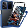 RonRun Cover Xiaomi Redmi Note 13 Pro 5G, Antiurto 360 Gradi Full Case con Protezione per Schermo Incorporata, Trasparente Rugged TPU Bumper Doppia Protettiva Case blu