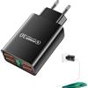 Generic Stazione USB multipla, USB - Blocco di ricarica a 5 | Stazione, presa da parete portatile, presa a muro rapida per elettronica, computer portatile,