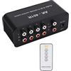 SEAFRONT 1 In 4 Out DC 12V Switch Audio Stereo Audio Switch Input Source Switcher Selettore Splitter Box con Telecomando Volume Controller