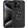 Jiajihua Compatibile con ZTE Blade A55 Caso,Compatibile con ZTE Blade A35 Supporto magnetico per auto [PC+TPU] 2 in 1 Black