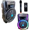 MAKA change your life quality MAKA Speaker Wireless Bluetooth Portatile con Microfono Impianto Audio Cassa Attiva con Effetti di Luce Rgb MP3 USB/SD Batteria Ricaricabile Suono Pulito Equalizzatore (100W 12 b)