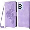 Netany Cover per Samsung Galaxy A53 5G con Cordino, Flip Portafoglio Custodia in Pelle, [2 Porta Carte][Chiusura Magnetica],Custodia Libro Antiurto Cover con Laccio per Samsung A53 5G (Viola)