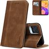 AKABEILA Cover per Realme GT2 Pro Pelle Custodia per Realme GT2 Pro Cover Flip Portafoglio Magnetica Stand Covers Frosted Porta Telefono Marrone chiaro