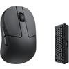 Keychron Mouse senza fili M4 PixArt 3395 con tasto macro programmabile 26.000 DPI, 4000Hz 2.4GHz Bluetooth 5.1, 35g, design ergonomico ultra leggero, nero